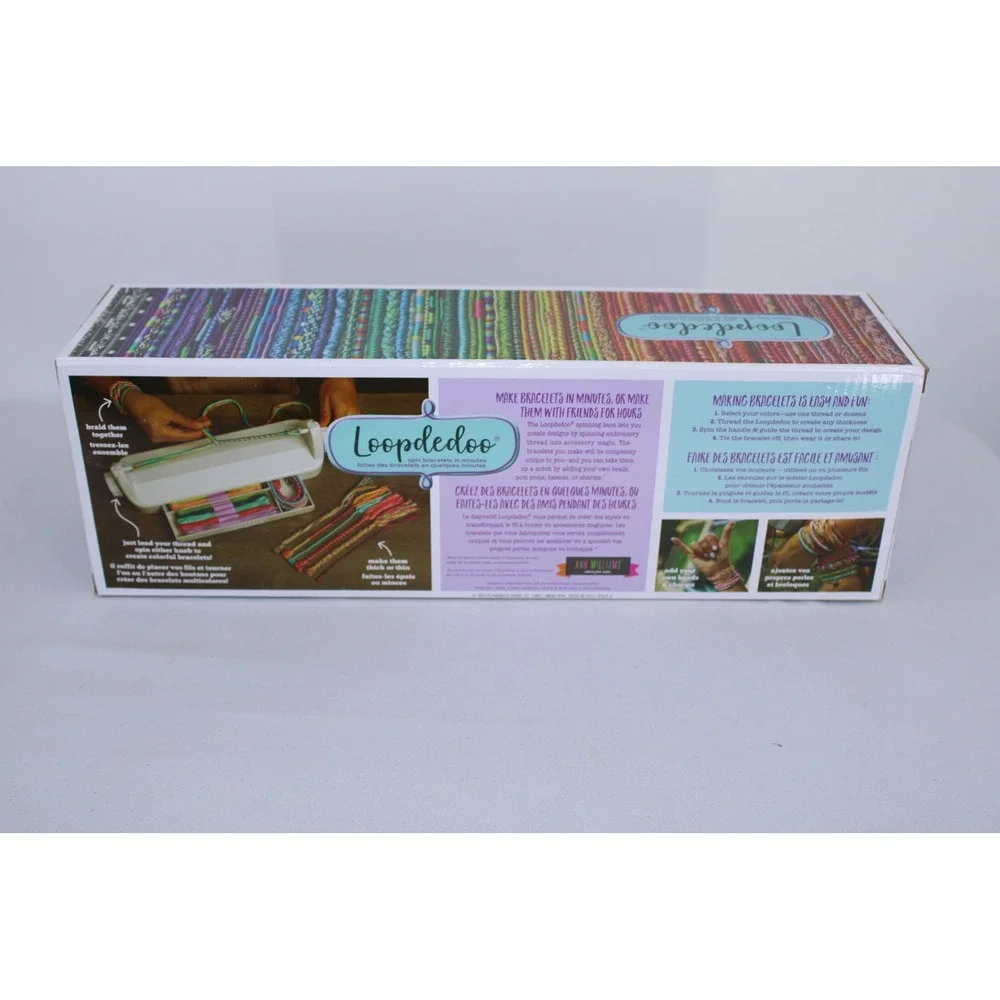 Loopdedoo Spinning Loom Kit Friendship Bracelet Maker with 18 Colors of Thread